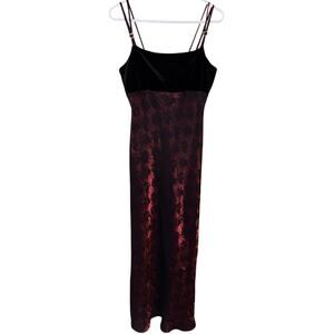 Vintage 90’s Johnathan Martin burgundy black floral velour tank dress (size 11)